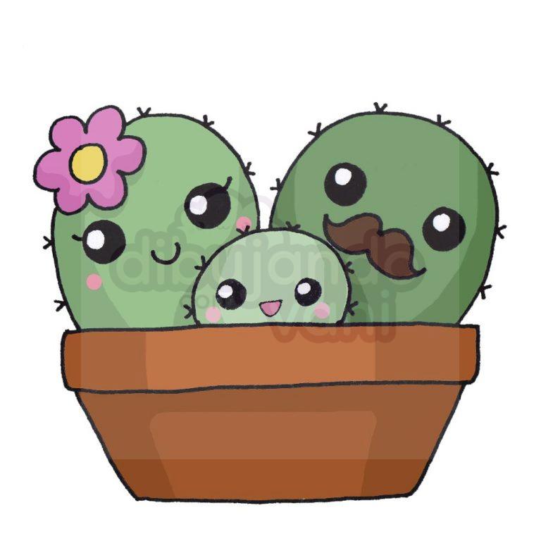 Cactus Kawaii 3 Dibujando Con Vani