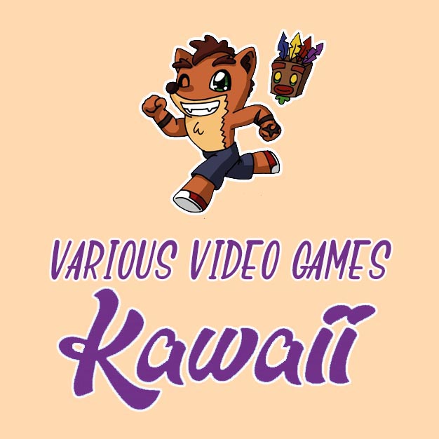 kawaii various video games drawings