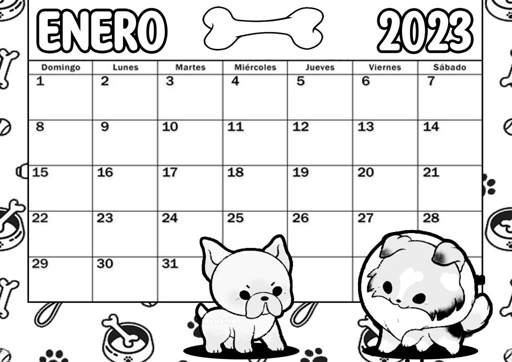 Enero 2023 Imprimir Y Colorear Calendario Dibujando Con Vani 6735