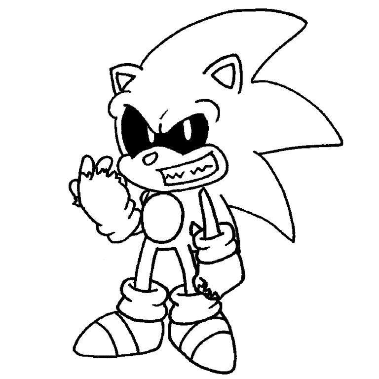 sonic exe para colorear - Dibujando con Vani