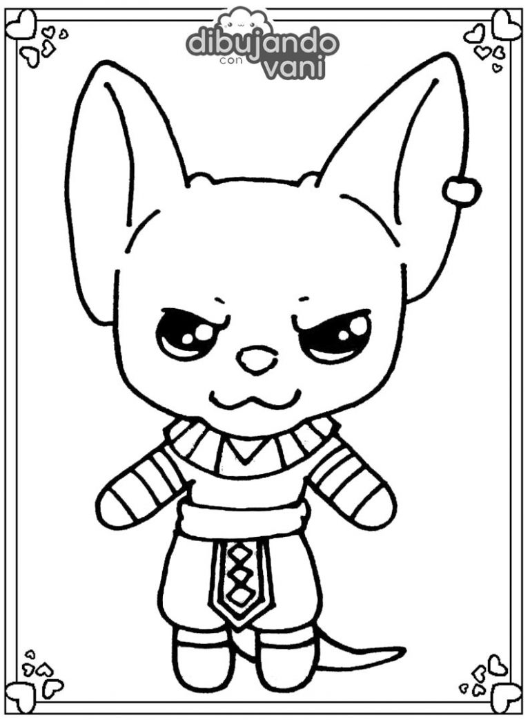 Dibujo de Beerus para imprimir y colorear - Dibujando con Vani