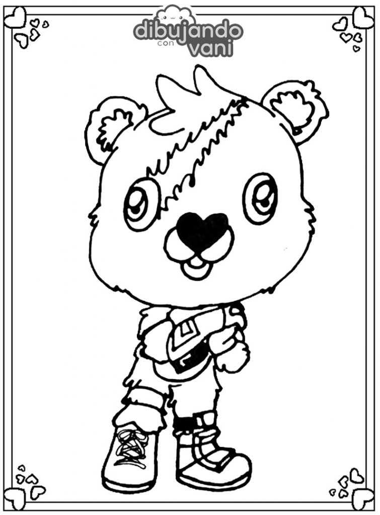  Dibujo del oso rosa de fortnite para imprimir
