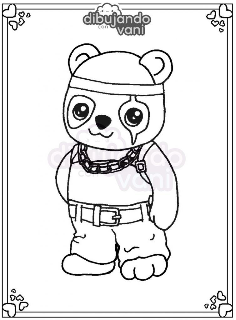 Dibujo de Panda de free fire imprimir - Dibujando con Vani