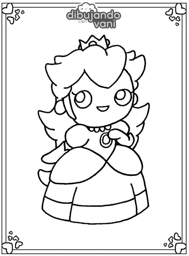 Dibujo De La Princesa Peach Para Imprimir Y Colorear