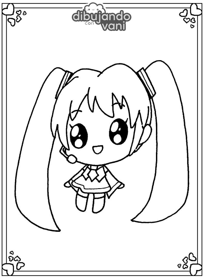 Dibujo De Miku Para Imprimir Y Colorear Dibujando Con Vani