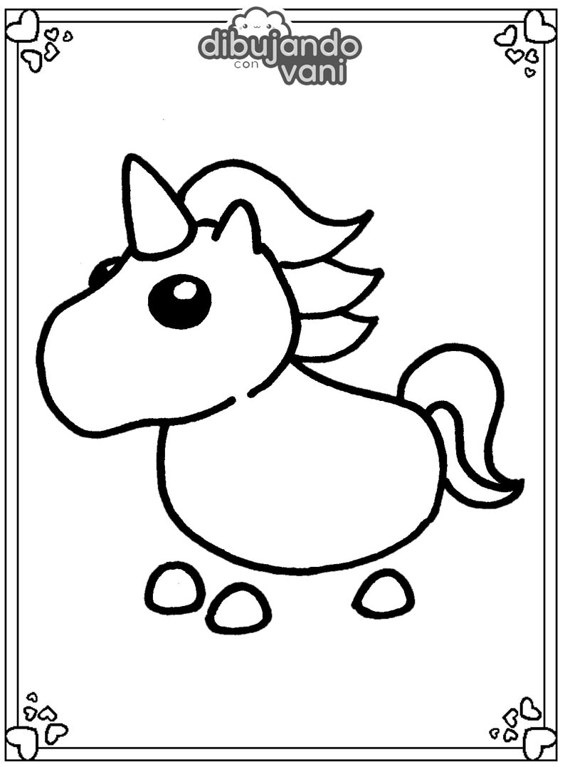 Dibujo De Unicornio De Adopt Me Para Imprimir Dibujando Con Vani - roblox adopt me personajes dibujos roblox para colorear