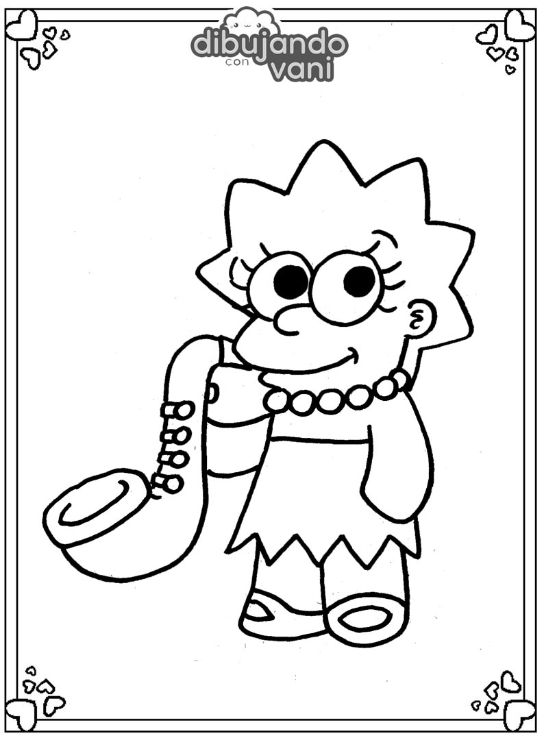 Dibujo de Lisa Simpson para imprimir y colorear
