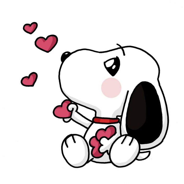 snoppy de amor kawaii - Dibujando con Vani